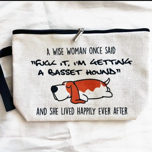 Handbags - Funny Dog Print Canvas Zippered Pouch